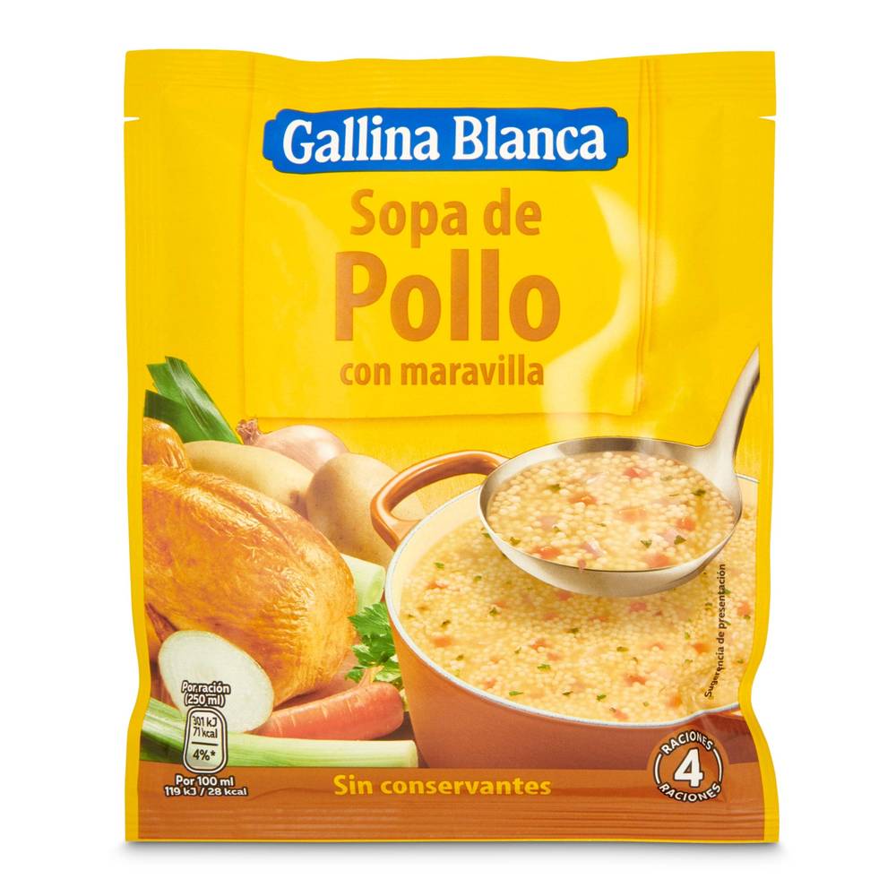 Sopa De Pollo Con Maravilla Gallina Blanca Sobre 85 G