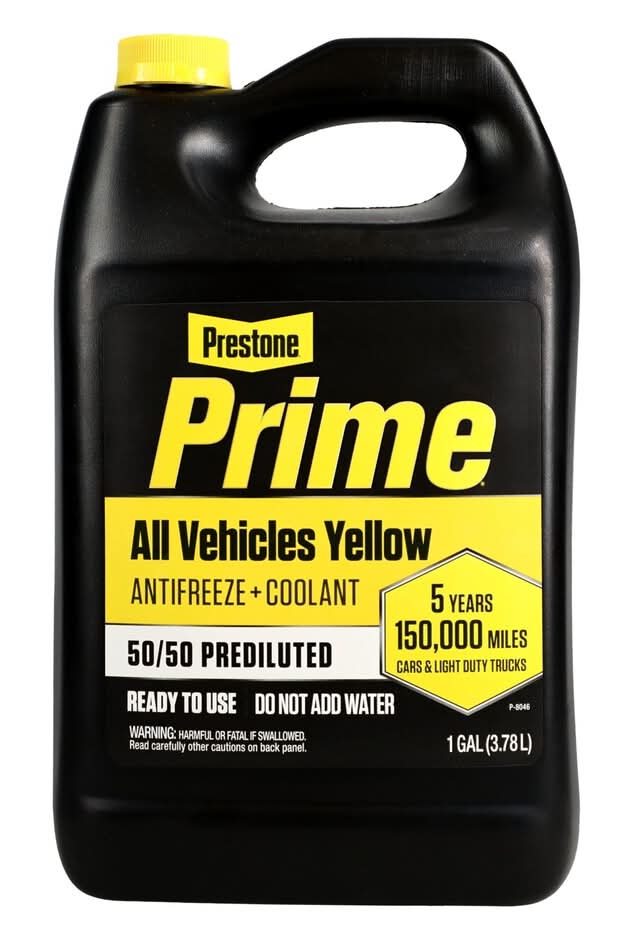 Prestone Prime Antifreeze Coolant For All Vehicles, Yellow (1 gal)