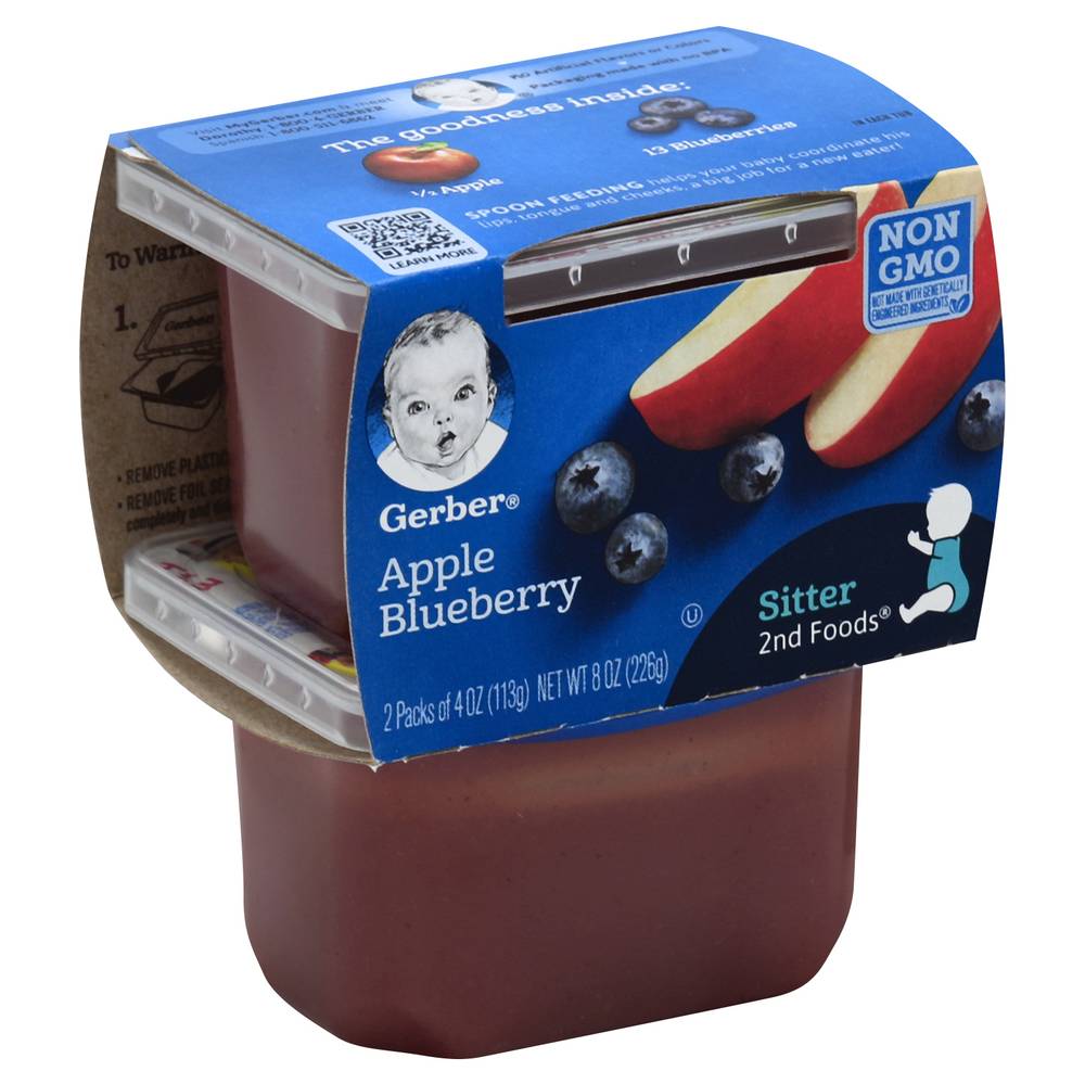 Gerber Natural For Baby Sitter 2nd Foods Apple Blueberry Food (8 oz)