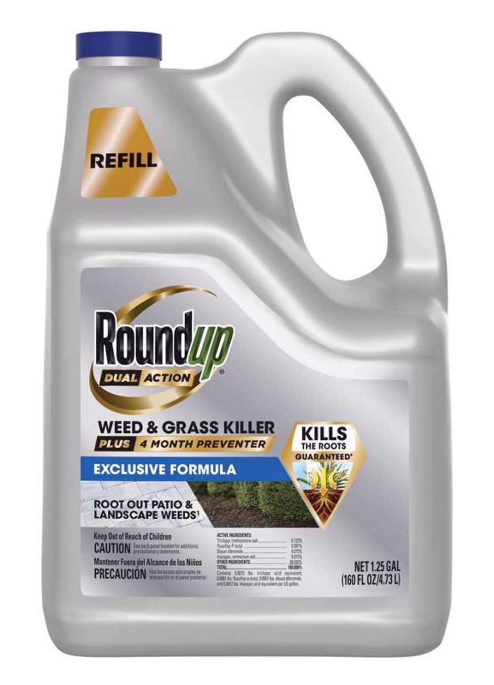 Roundup Dual Action Weed And Grass Killer Rtu Liquid 1.25 Gal