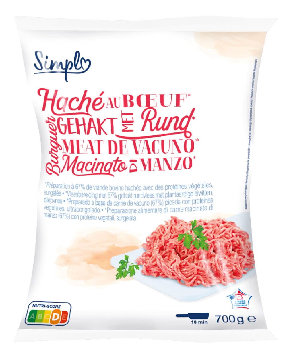 Simpl - Haché au bœuf 20% mg (700g)