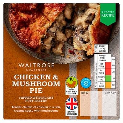 WAITROSE & PARTNERS a Classic Recipe Chicken & Mushroom Pie