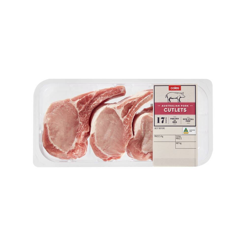 Coles Pork Cutlets approx. 500g pack
