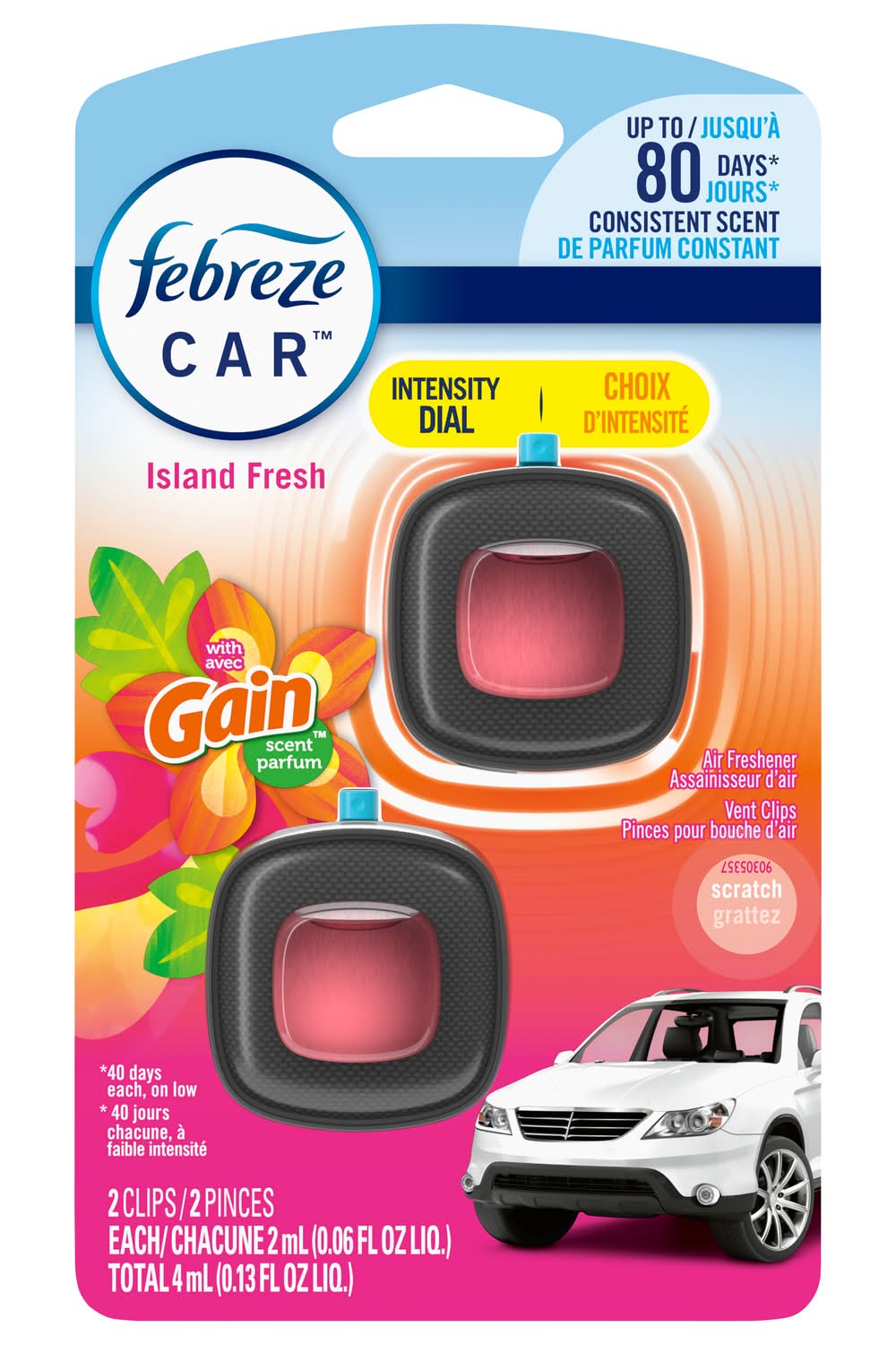 Febreze Island Fresh Scent Car Air Freshener Clips (0.13 fl oz)
