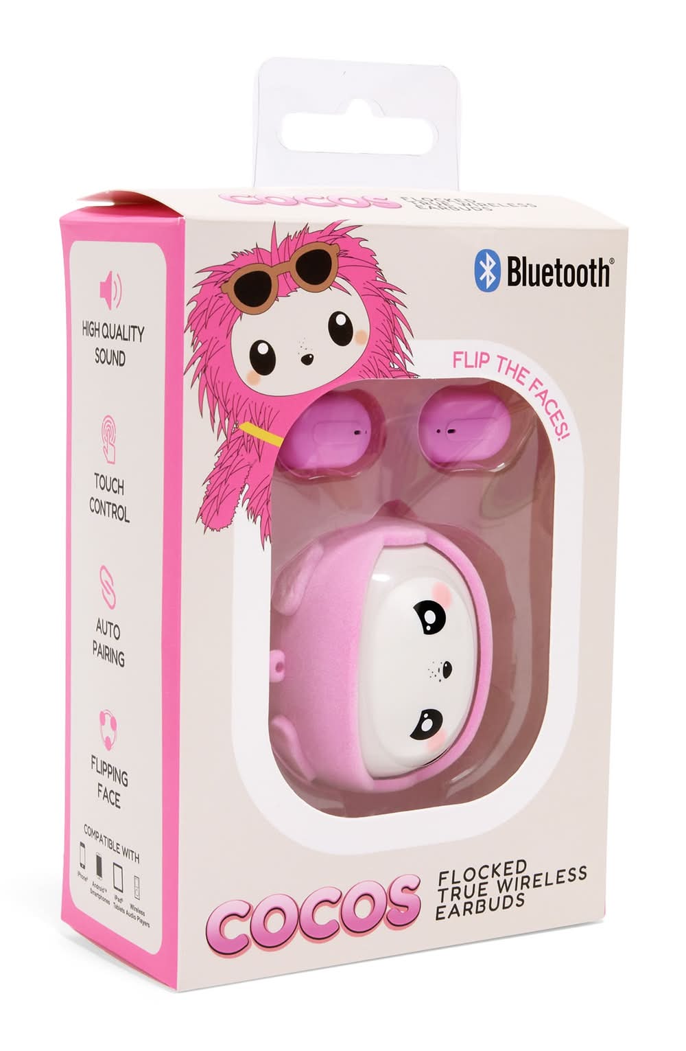 Petco Flocked Character Wireless Earbuds, Pink