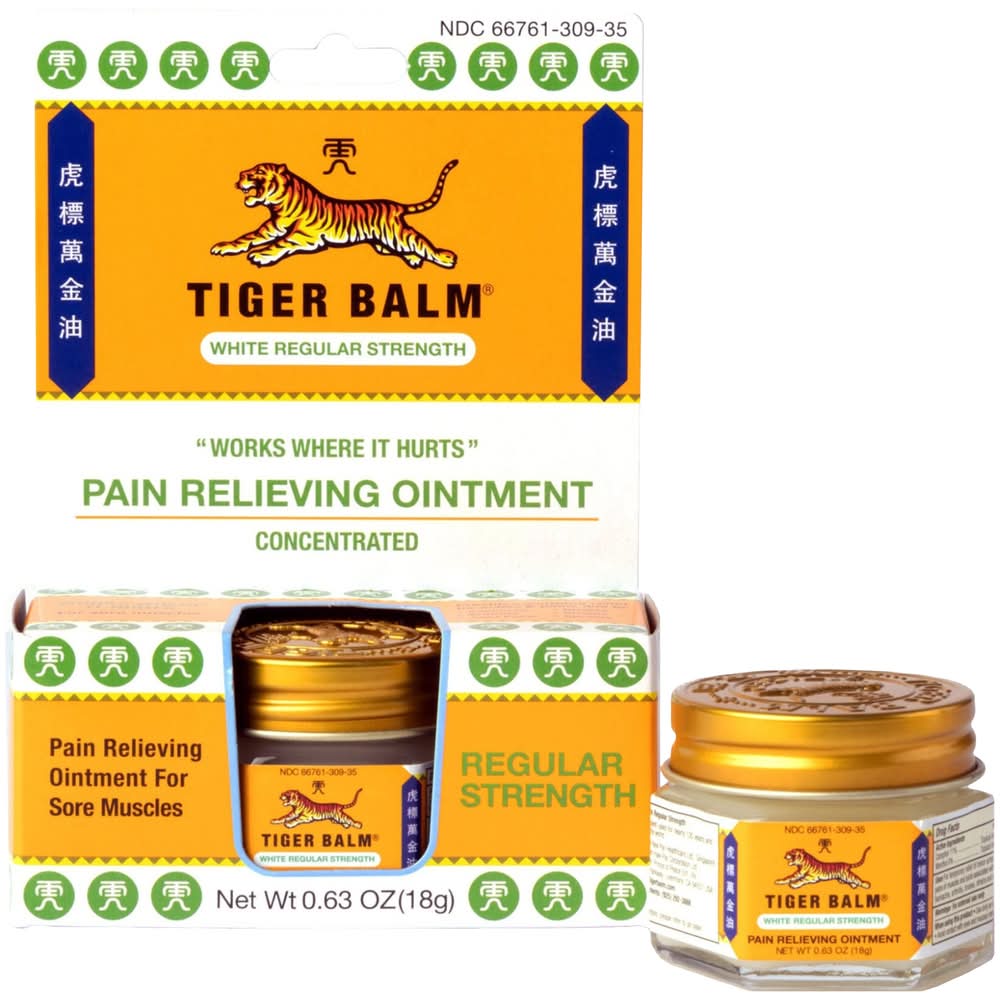 Tiger Balm Regular Strength - Pain Reliving Ointment (0.63 Ounces)