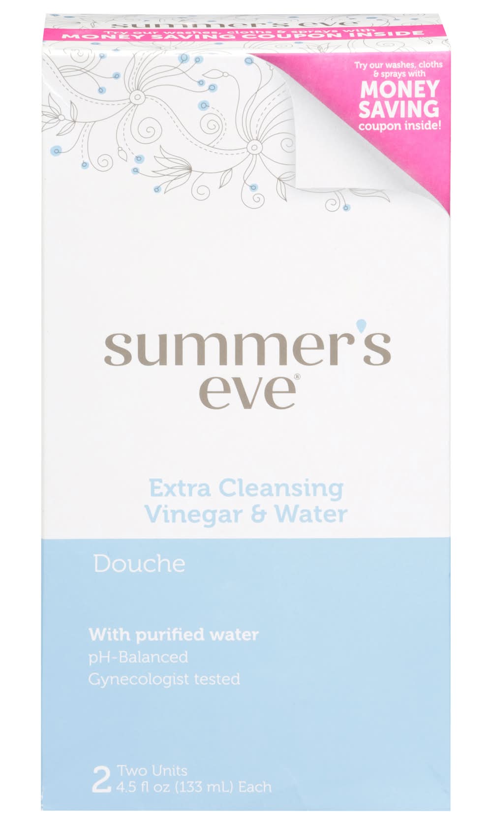 Summer's Eve Eve Douche, Extra Cleansing Vinegar & Water (2 x 4.5 fl oz)