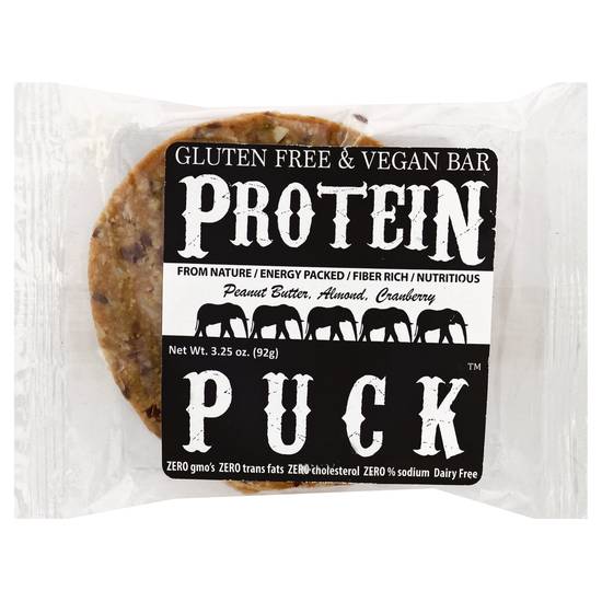 Protein Puck Vegan Peanut Butter Almond Cranberry Bar