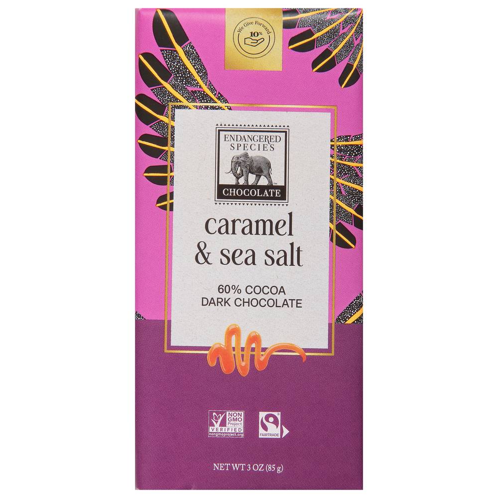 Endangered Species Chocolate 60% Cocoa Caramel Sea Salt + Dark Chocolate (3 oz)