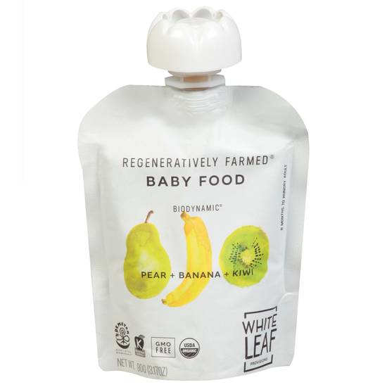 White Leaf Provisions Pear, Banana & Kiwi Biodynamic Baby Food (3.2 oz)