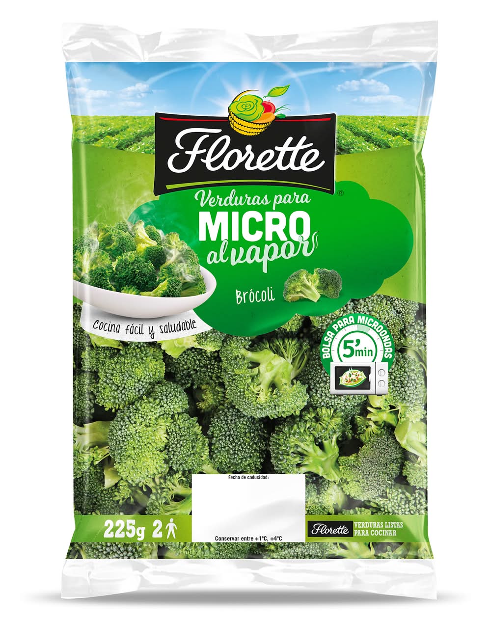 Brócoli Al Vapor Micro Florette Bolsa 225 G