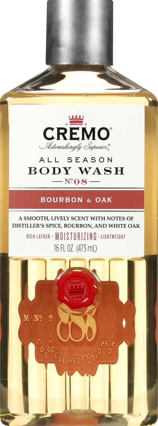Cremo All Season Moisturizing No. 08 Bourbon & Oak Body Wash (16 oz)