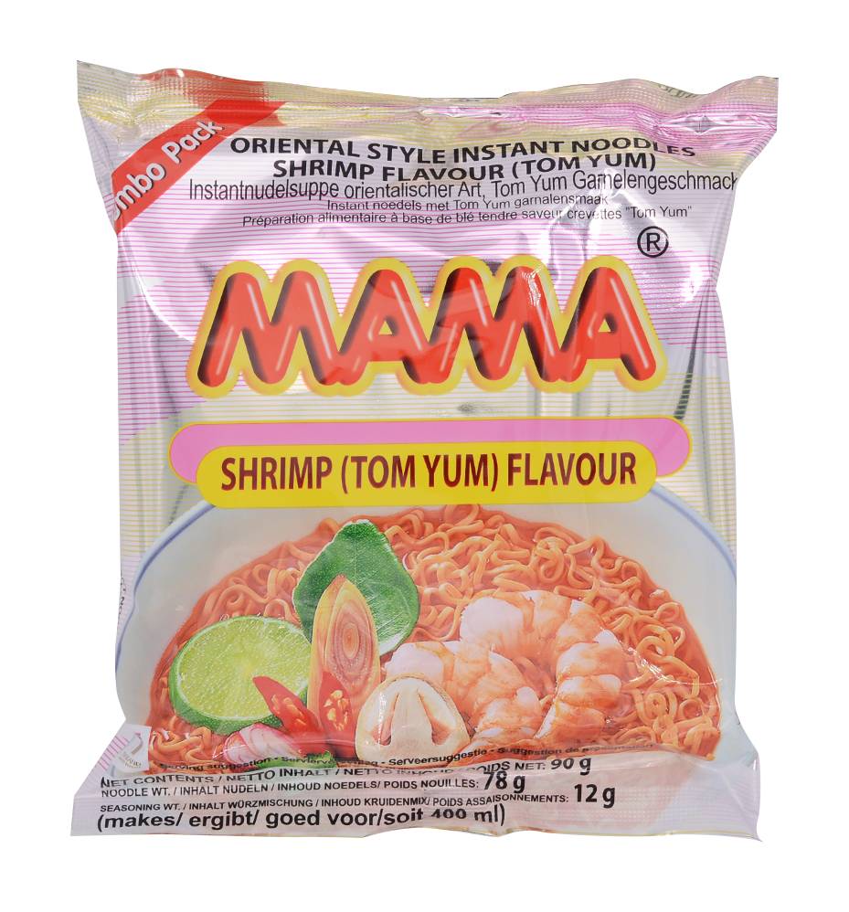 Mama Tom Yum Shrimp Flavour Instant Noodles (90g)