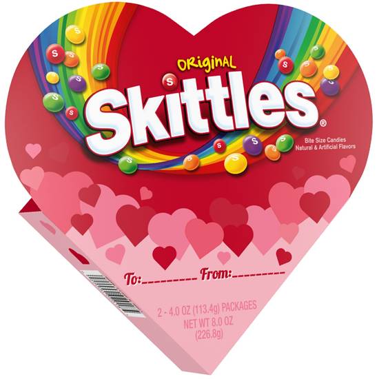 Order SKITTLES Original Valentines Day Chewy Candy, Heart-Shaped Gift Box, 4 oz/2 ct food online from CVS store, Providence County on bringmethat.com