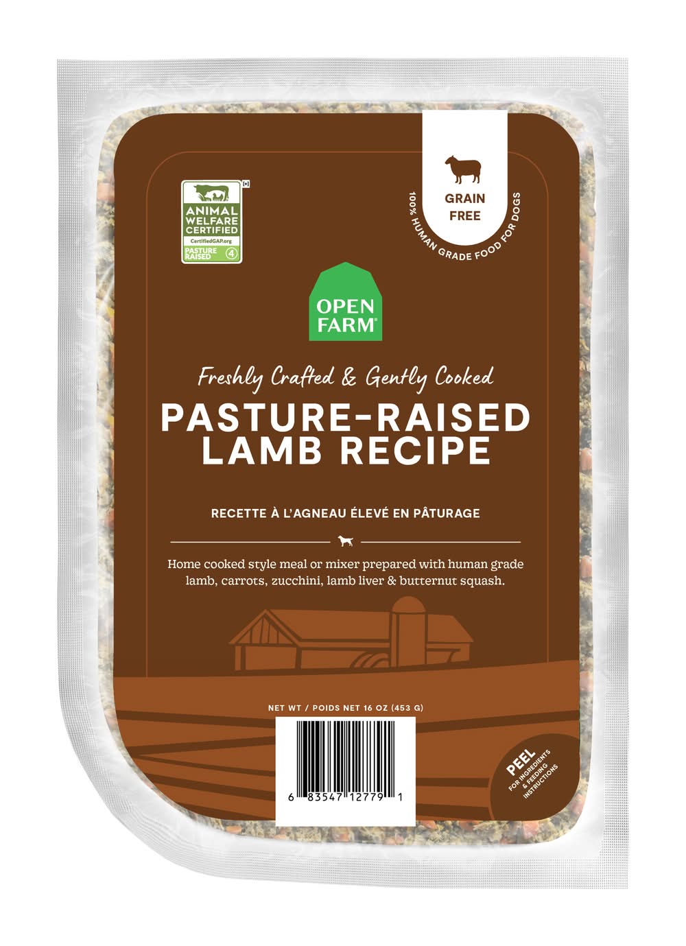 Open Farm Freshly Crafted & Gently Cooked Pasture Raised Lamb Recipe Dog Food (16 oz)