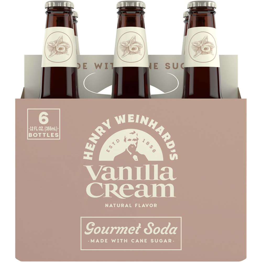 Henry Weinhard's Natural Gourmet Soda, Vanilla Cream (6 x 12 fl oz)