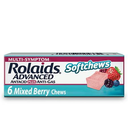 Rolaids Advanced Antacid Heartburn Relief Mixed Berry  6 Count