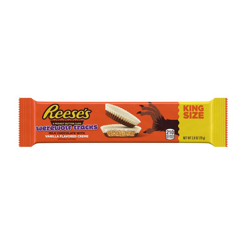 Reese's Werewolf Tracks Peanut Butter Cups (milk chocolate- vanilla)