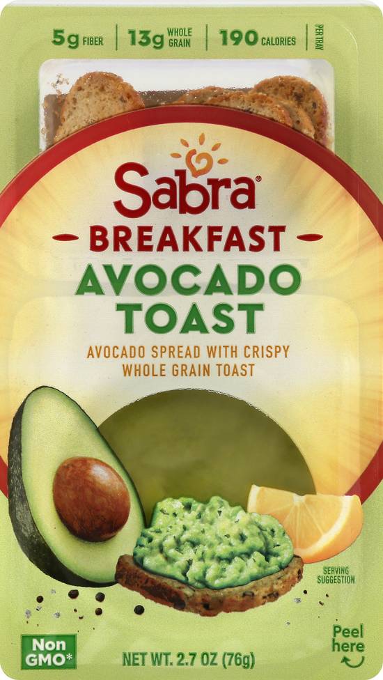 Sabra Breakfast Avocado Toast Spread With Toast