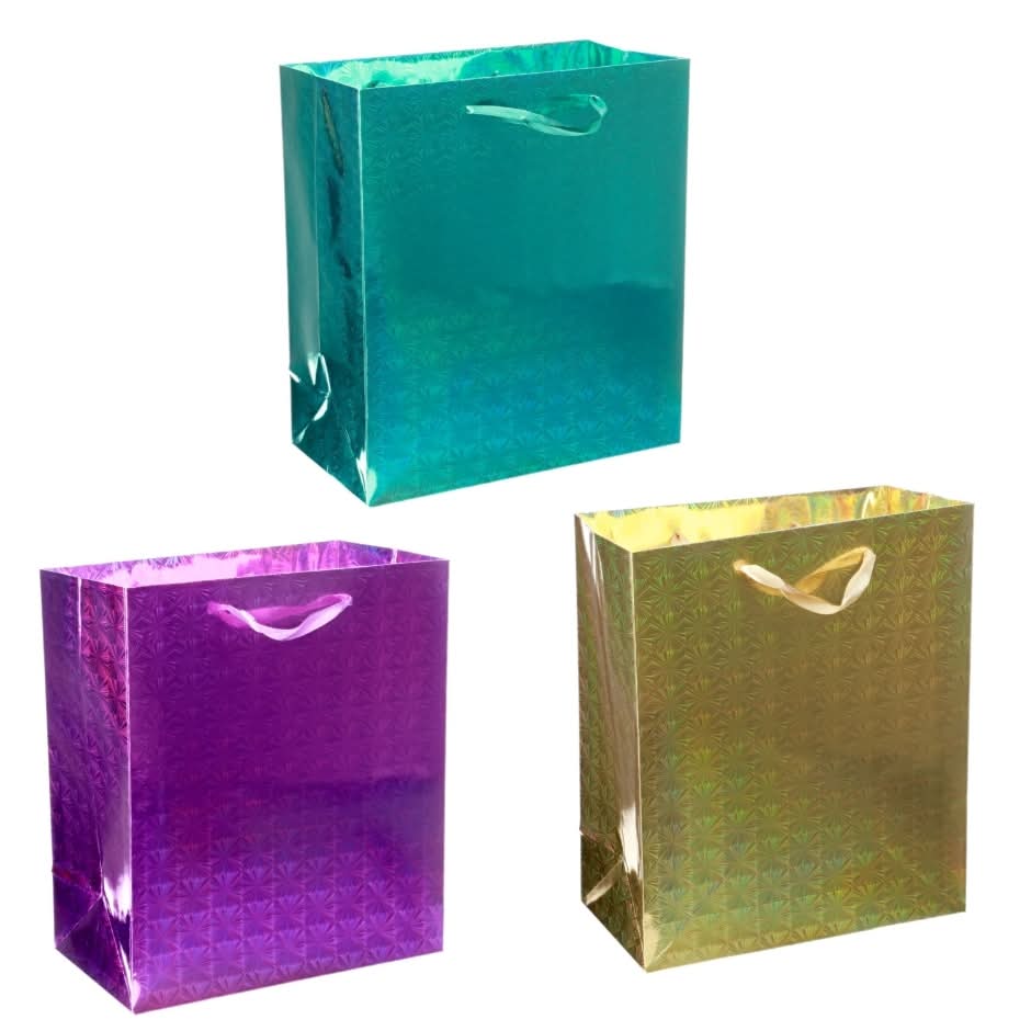 Holiday Holographic Large Gift Bags