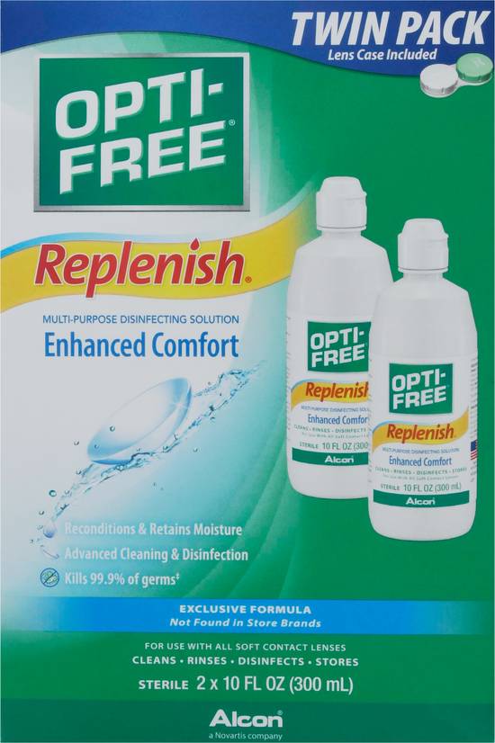 Opti-Free Replenish Disinfecting Contact Lens Solution (2 x 10 fl oz)