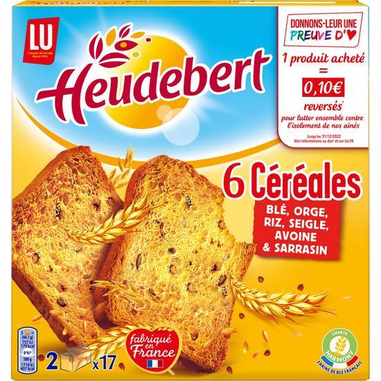 Lu heudebert biscotte aux six céréales (2 pcs)