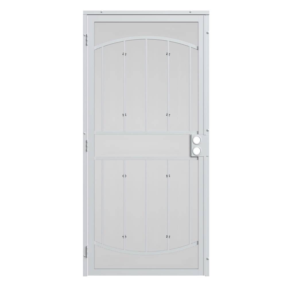 Gatehouse Gibraltar 32-in x 81-in White Steel Surface Mount Security Door with Black Screen | 91823031