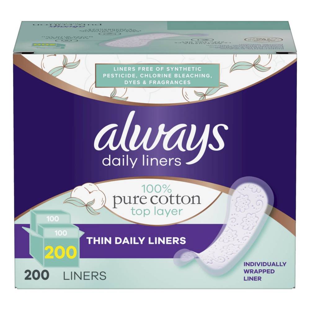 always Pure Cotton Liner, 200-count