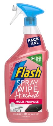 Flash Wild Berries, Spray Wipe Hinched Antibacterial Multi Purpose Cleaning Spray (800ml)