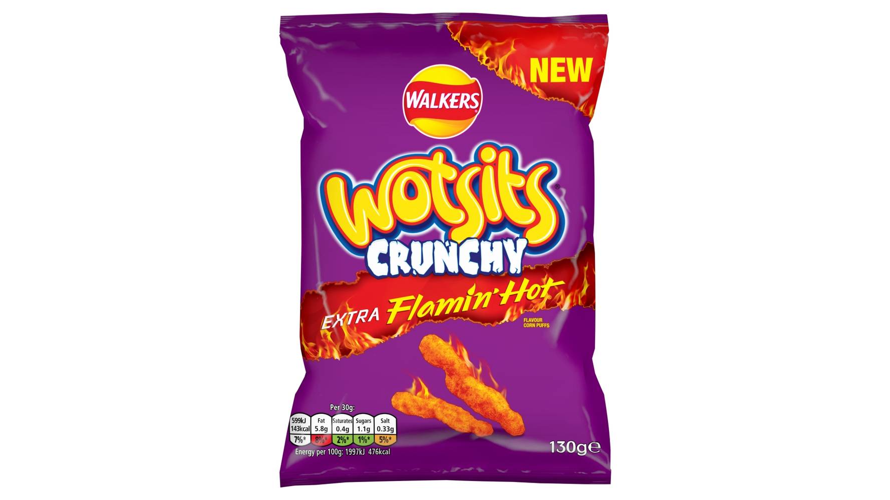 Walkers Wotsits Crunchy Flamin' Hot (130g)