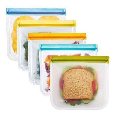 (re)zip Reusable Leak-Proof Food Storage Flat Sandwich Lunch Bag (5 ct)