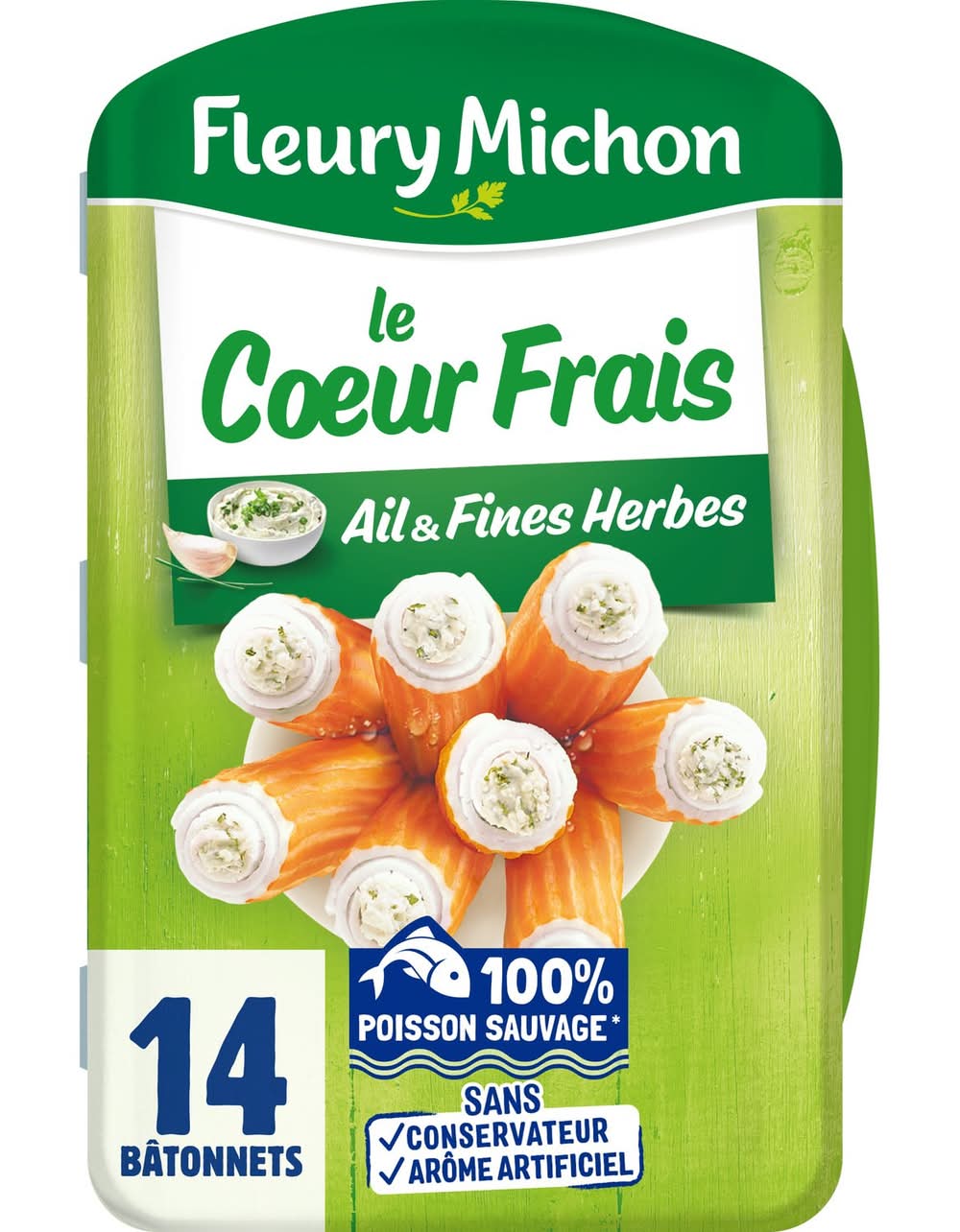 Fleury Michon - Bâtonnets de surimi le cœur frais, ail & fines herbes (14)
