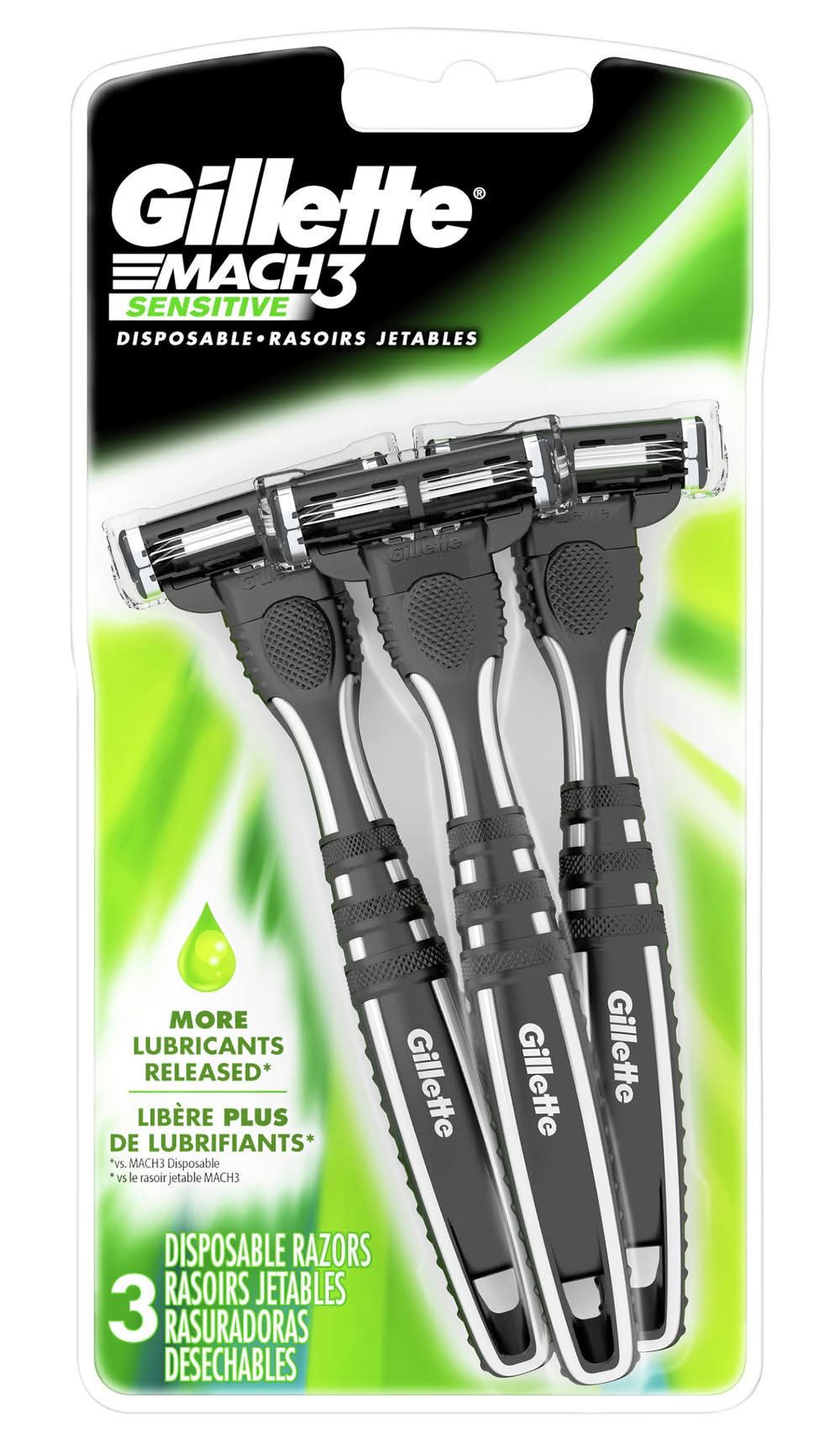 Gillette Mach 3 Sensitive Disposable Razors, Men (3 ct)