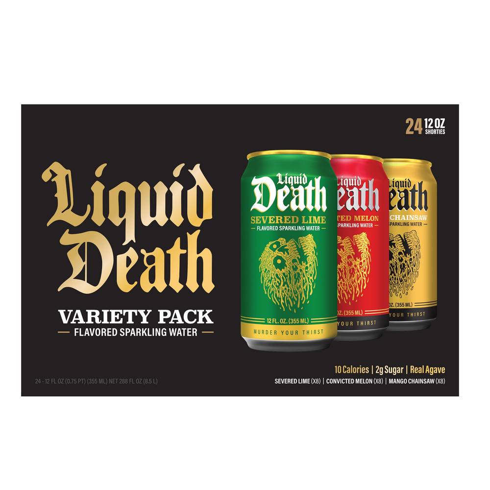 Liquid Death Assorted Sparkling Water Variety pack (24 pack, 12 oz)