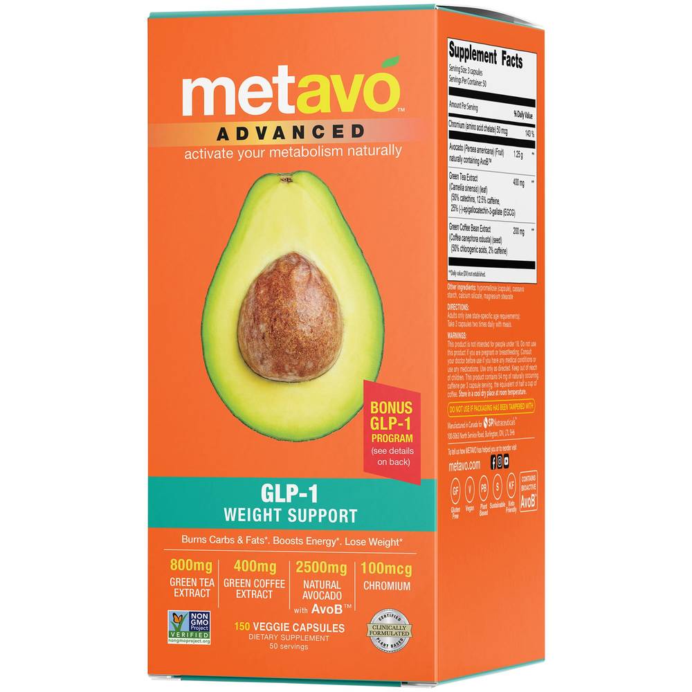 Metavo Advanced Glp-1 Weight Support Veggie Capsules (150 ct)