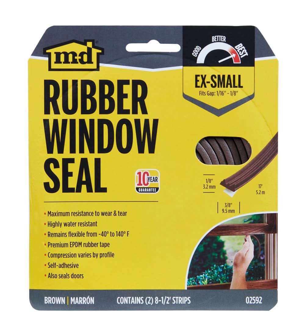 M-D Brown Epdm Rubber Foam Weather Stripping Tape For Doors And Windows 204 In. L