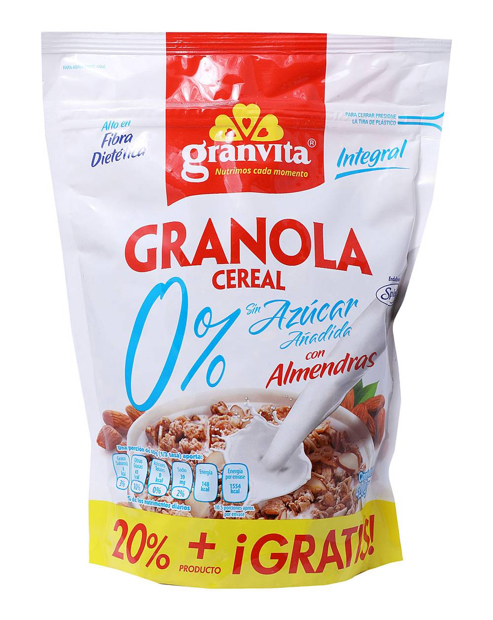Granvita · Granola 0% azúcar con almendras y canela (350 g)