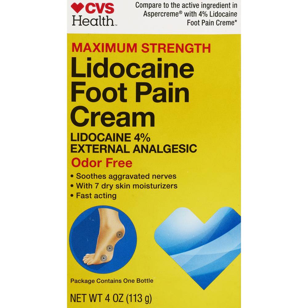 Cvs Health Maximum Strength Lidocaine Foot Pain Cream