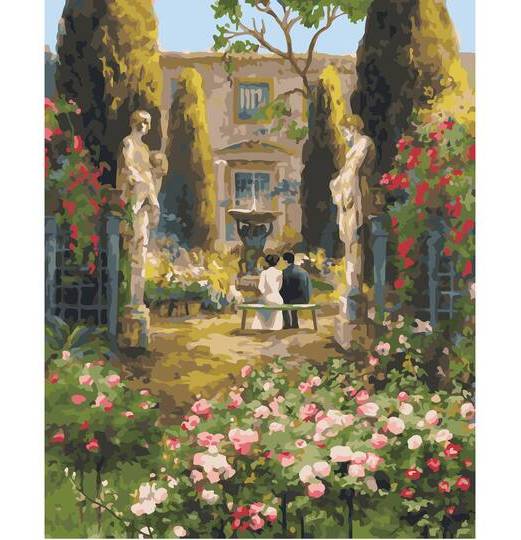 16" X 20" Garden Romance Paint-By-Number Kit With Wood Display Hanger By Artist'S Loft