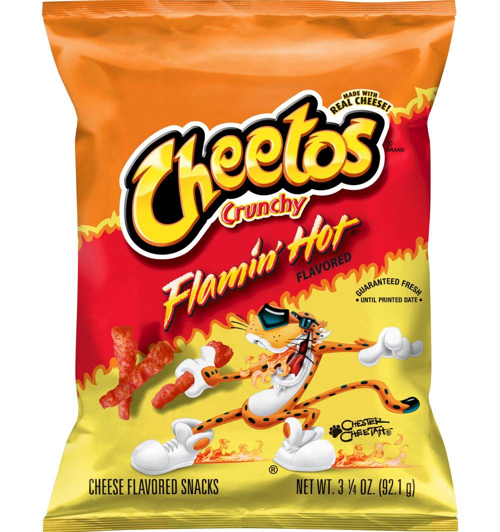 Cheetos Crunchy Cheese Flavored Snacks Flamin' Hot Flavored, 3.25 Oz