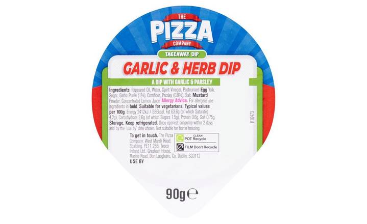 The Pizza Company Large Garlic & Herb Dip (404852)