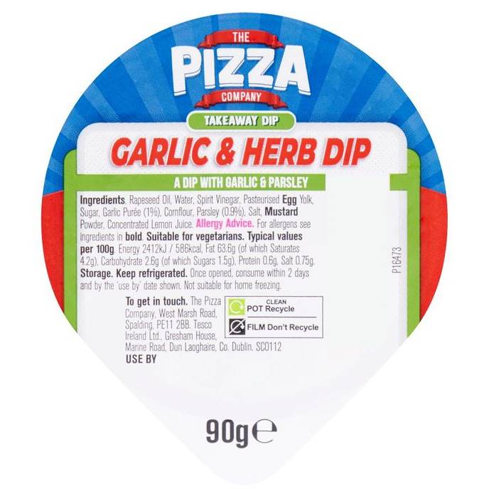 The Pizza Company Garlic & Herb Dip 90g (404852)