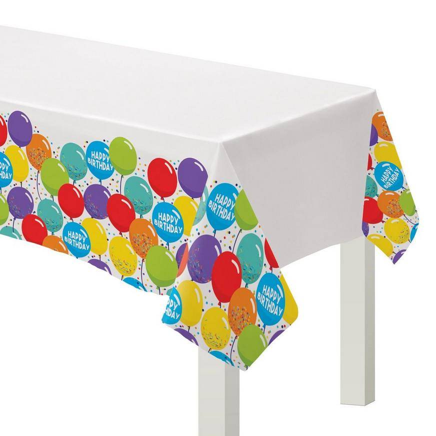 Party City Balloon Birthday Celebration Plastic Table Cover