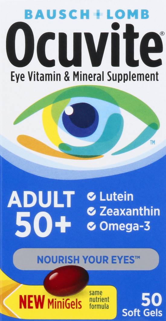 Ocuvite Adult 50+ Softgels Eye Vitamin & Minerals Supplement (50 ct)