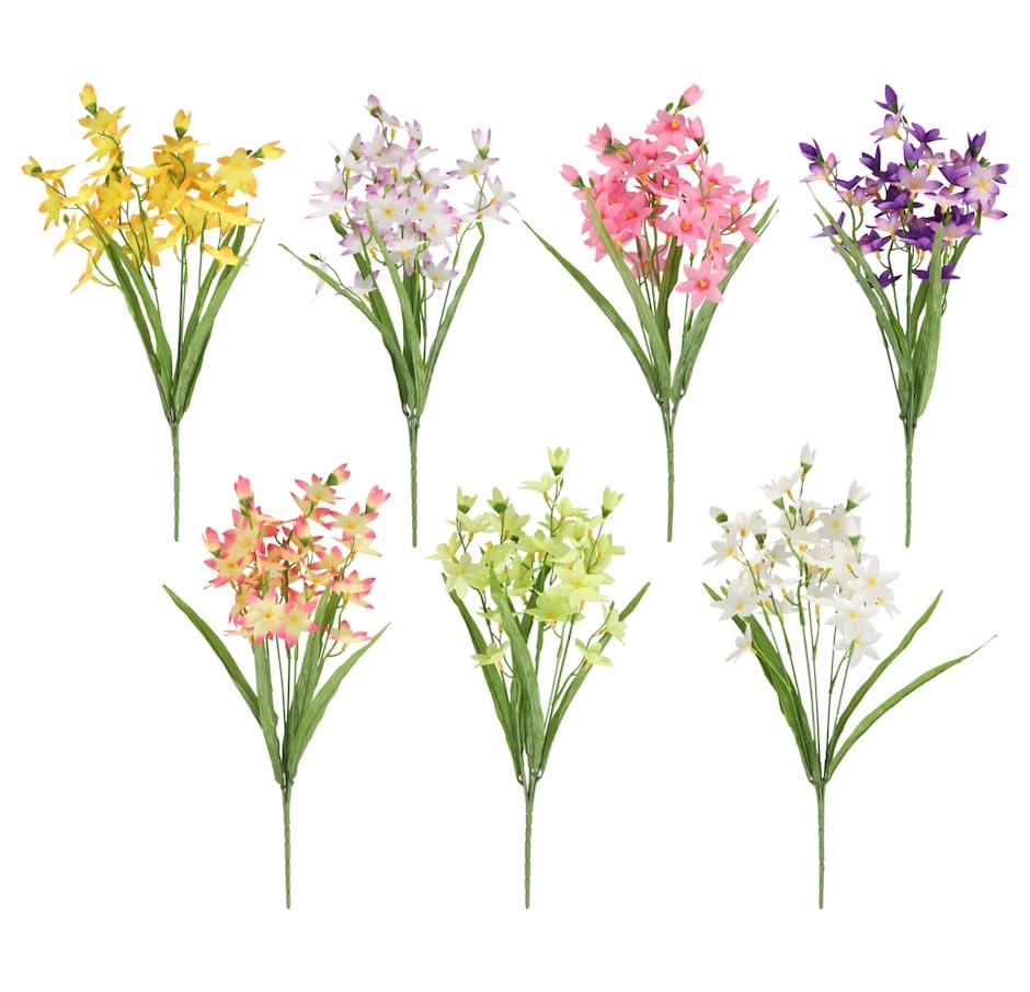 Floral Garden Faux Tweedia Bushes, 15.5 in.