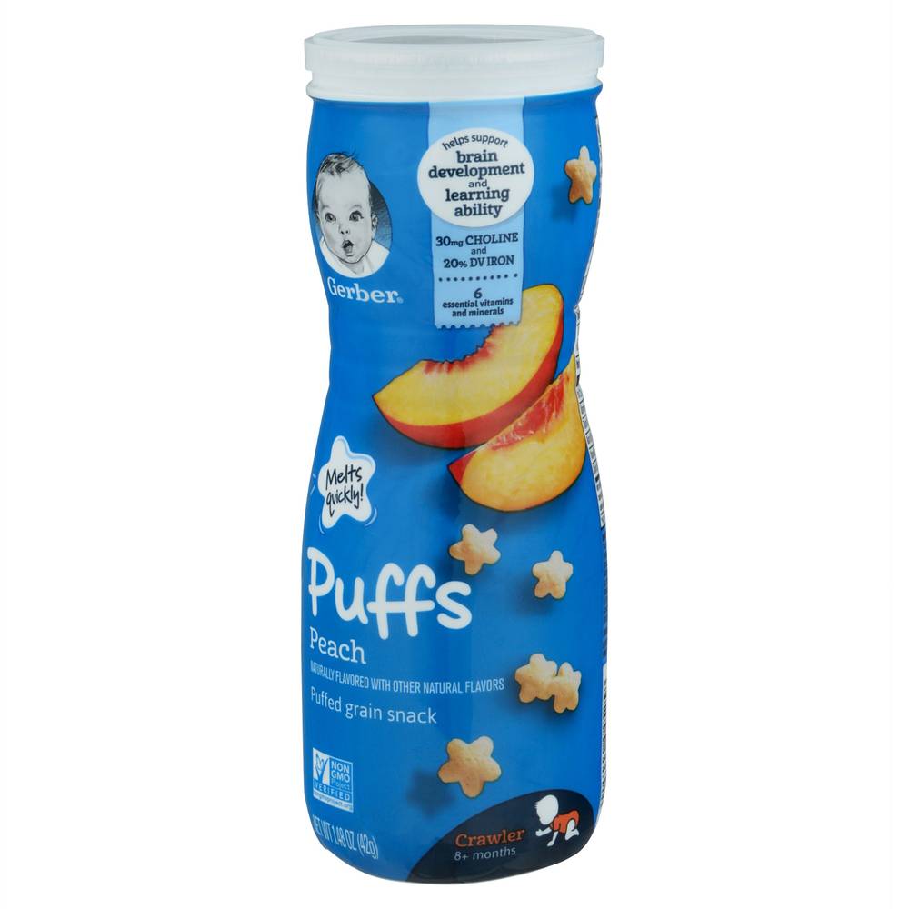 Gerber Snacks For Baby Grain & Grow Peach Puffs