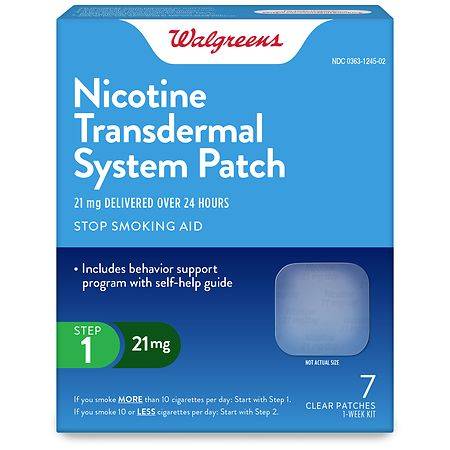 Walgreens Clear Nicotine Patches Step 1 21mg/day (7 ct)