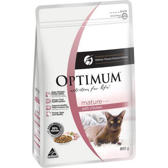 Optimum Mature Dry Cat Food With Chicken Bag 800g