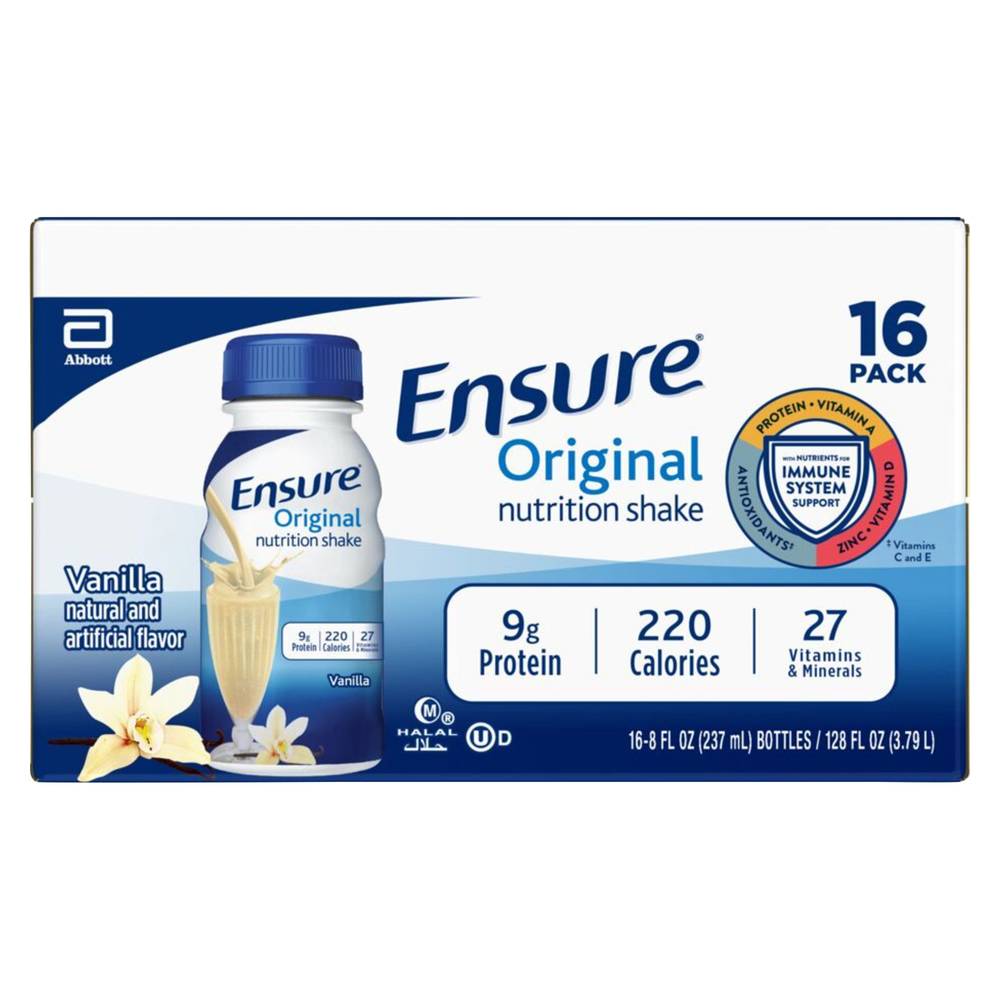 Ensure Original Nutrition Shake, Vanilla (8 fl oz, 16 ct)