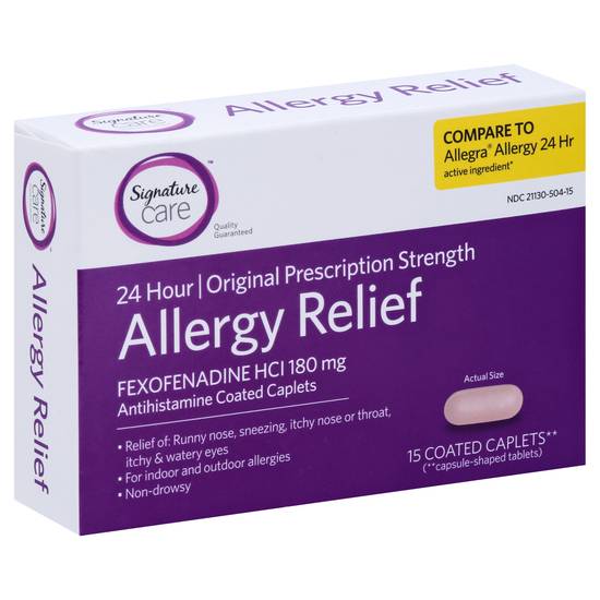 Signature Care Fexofenadine Hci 180 mg Allergy Relief